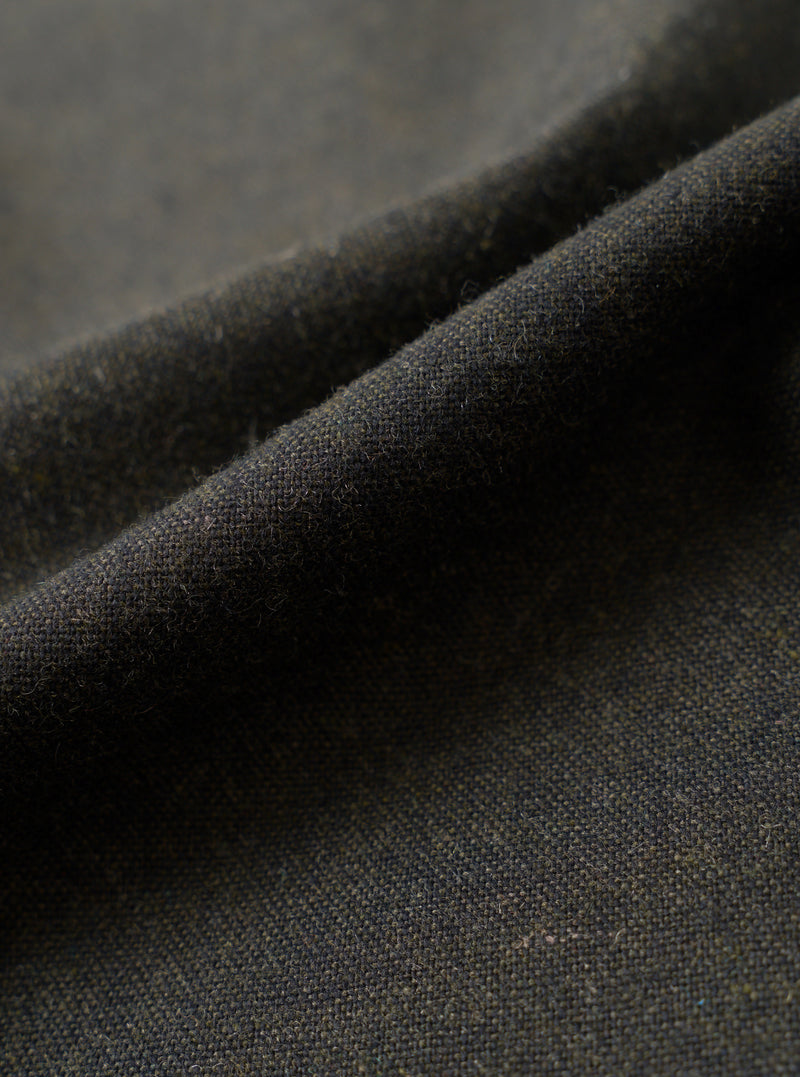 Olive Recycled Italian Tweed Pleated Track Pant