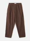 Brown Comfort Moleskin Pleated Track Pant