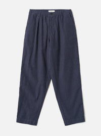 Navy Comfort Moleskin Pleated Track Pant