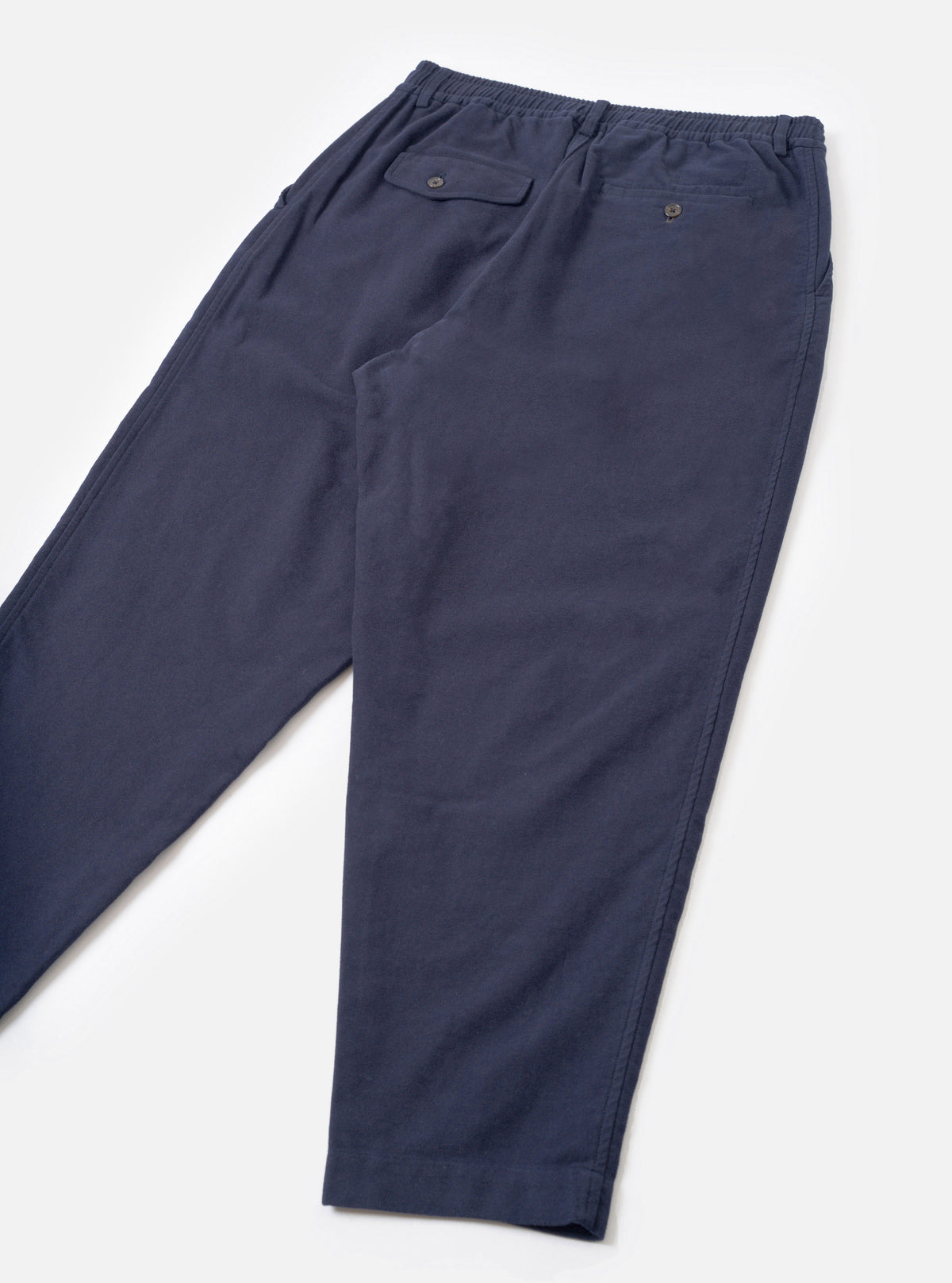 Navy Comfort Moleskin Pleated Track Pant