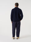 Navy Comfort Moleskin Pleated Track Pant