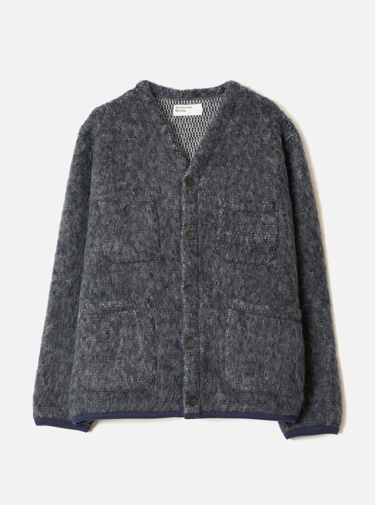 Navy/Pale Grey Losso Mohair Mix Cardigan