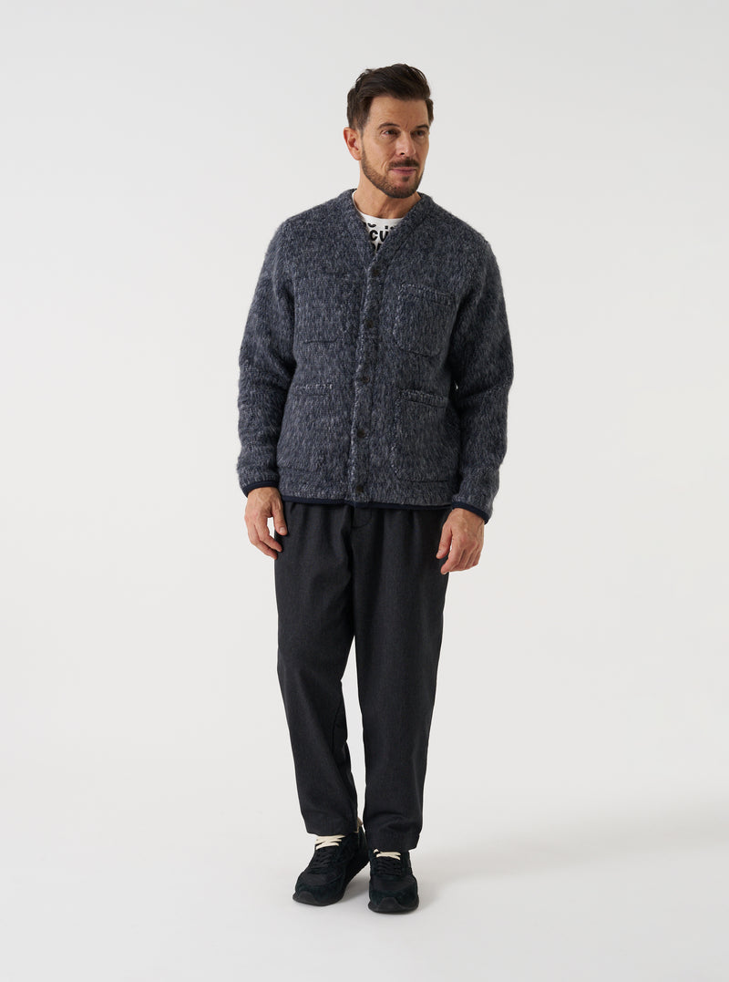Navy/Pale Grey Losso Mohair Mix Cardigan