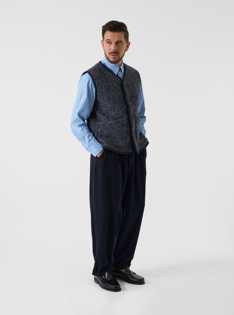 Navy/Pale Grey Losso Mohair Mix Lancaster Gilet