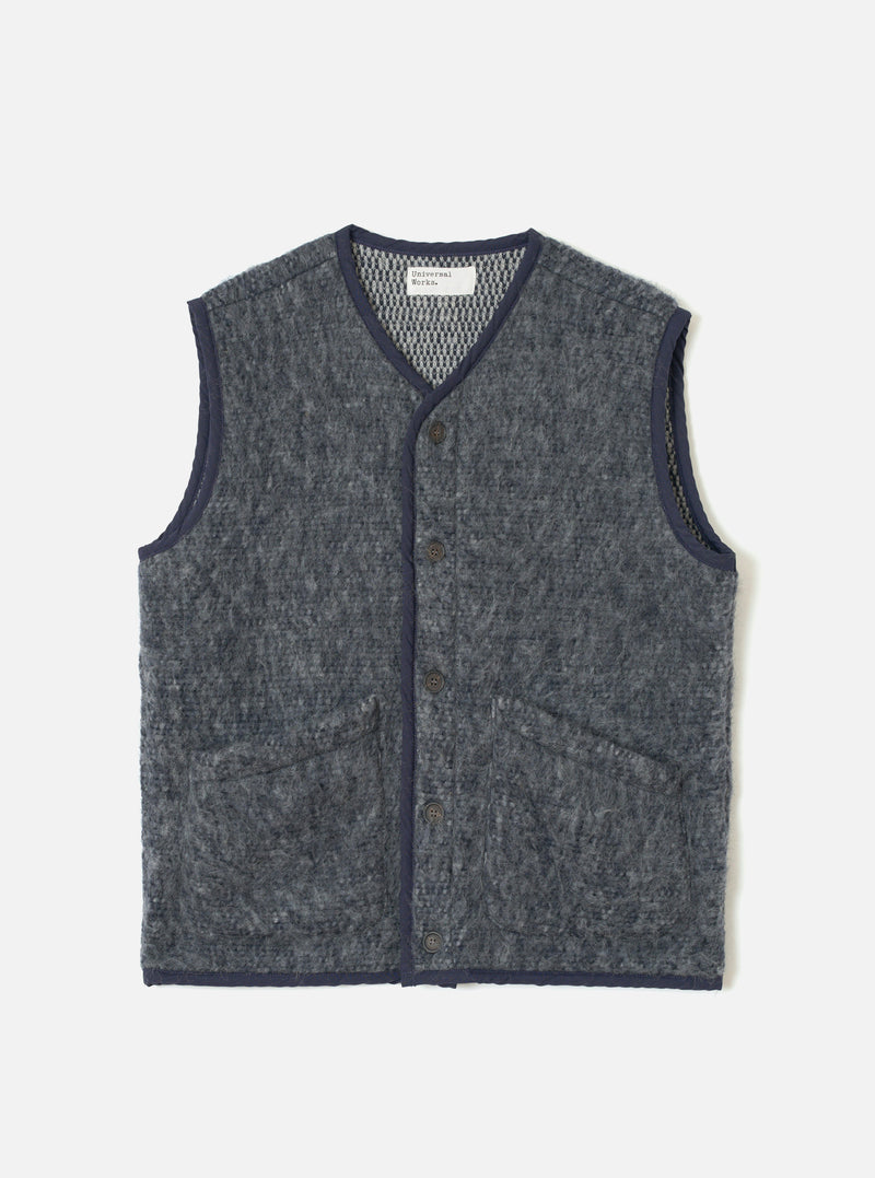 Navy/Pale Grey Losso Mohair Mix Lancaster Gilet