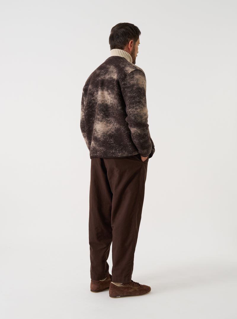 Brown Cloud Camo Knit Cardigan