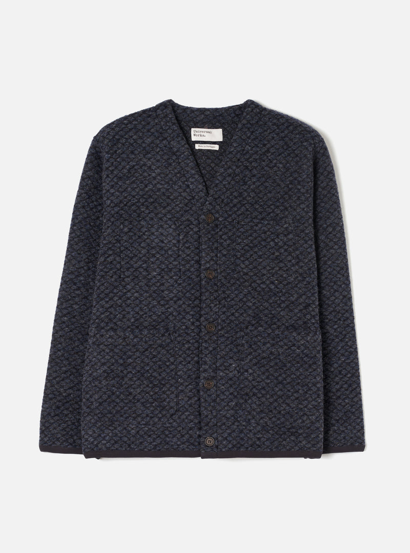 Charcoal Diamond Fleece Cardigan