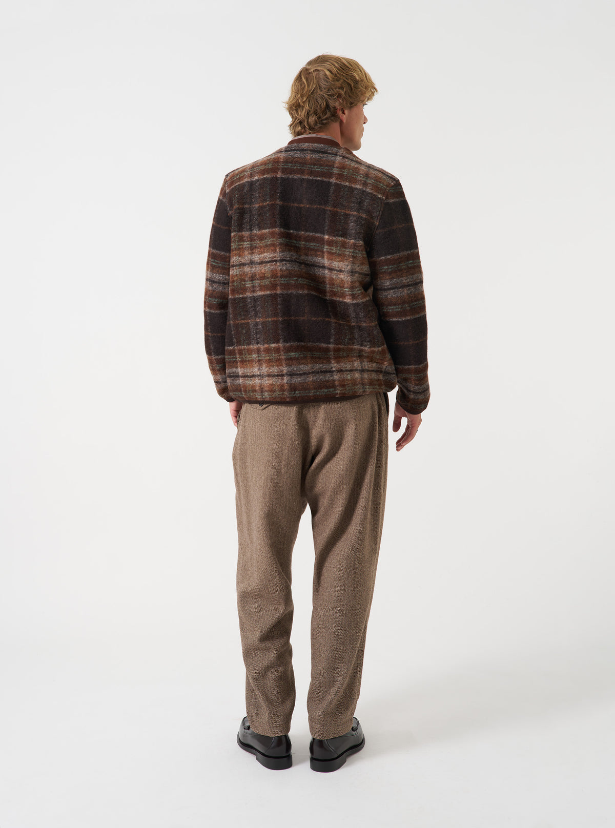 Brown Pino Wool Fleece Cardigan