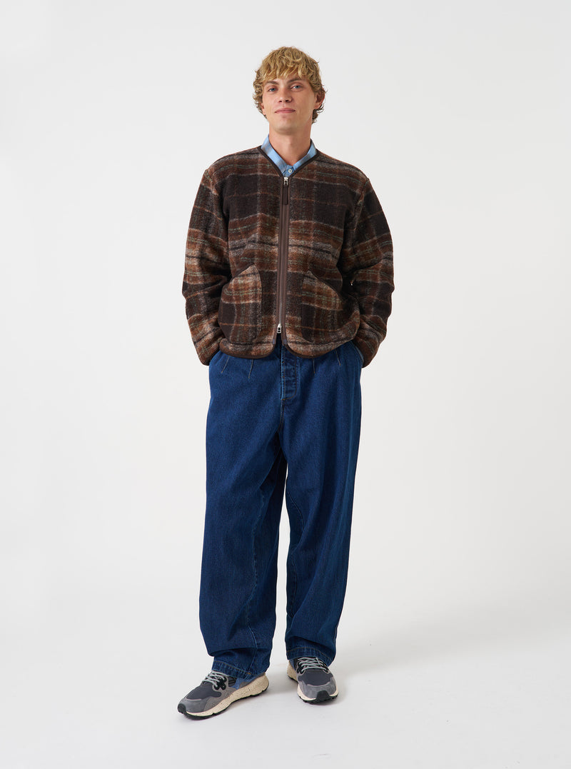 Brown Pino Wool Fleece Military Liner Jacket