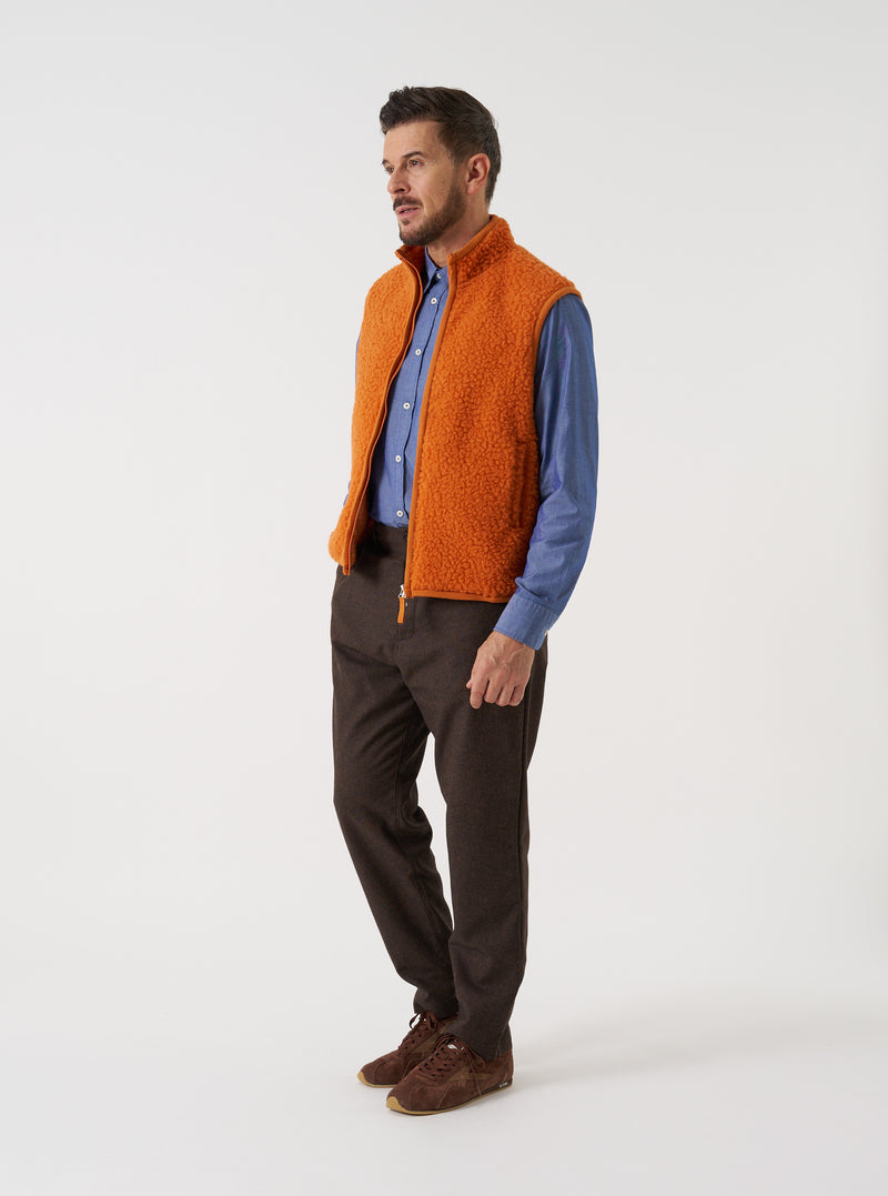Orange Artic Fleece Hep Mountain Gilet