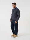 Navy/Pale Grey Losso Mohair Mix Zip Liner Jacket