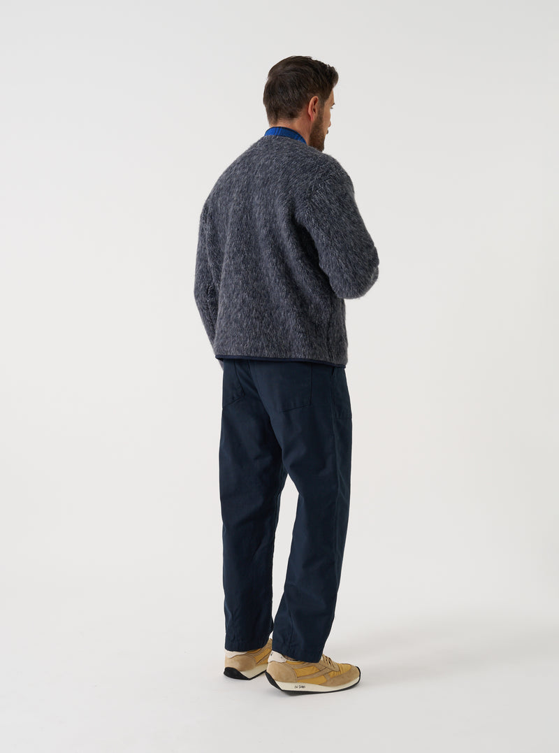 Navy/Pale Grey Losso Mohair Mix Zip Liner Jacket