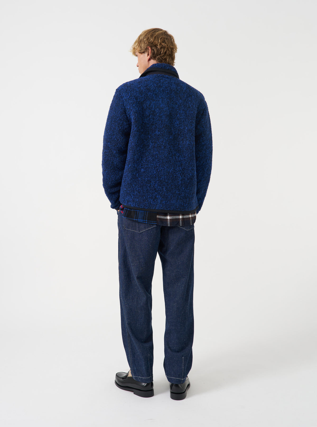 Blue Bouclet Fleece Lancaster Jacket