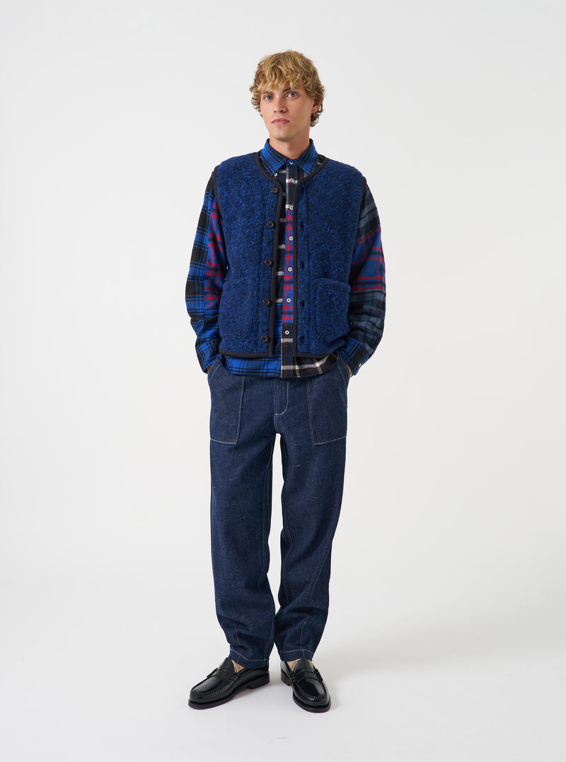 Blue Bouclet Fleece Lancaster Gilet