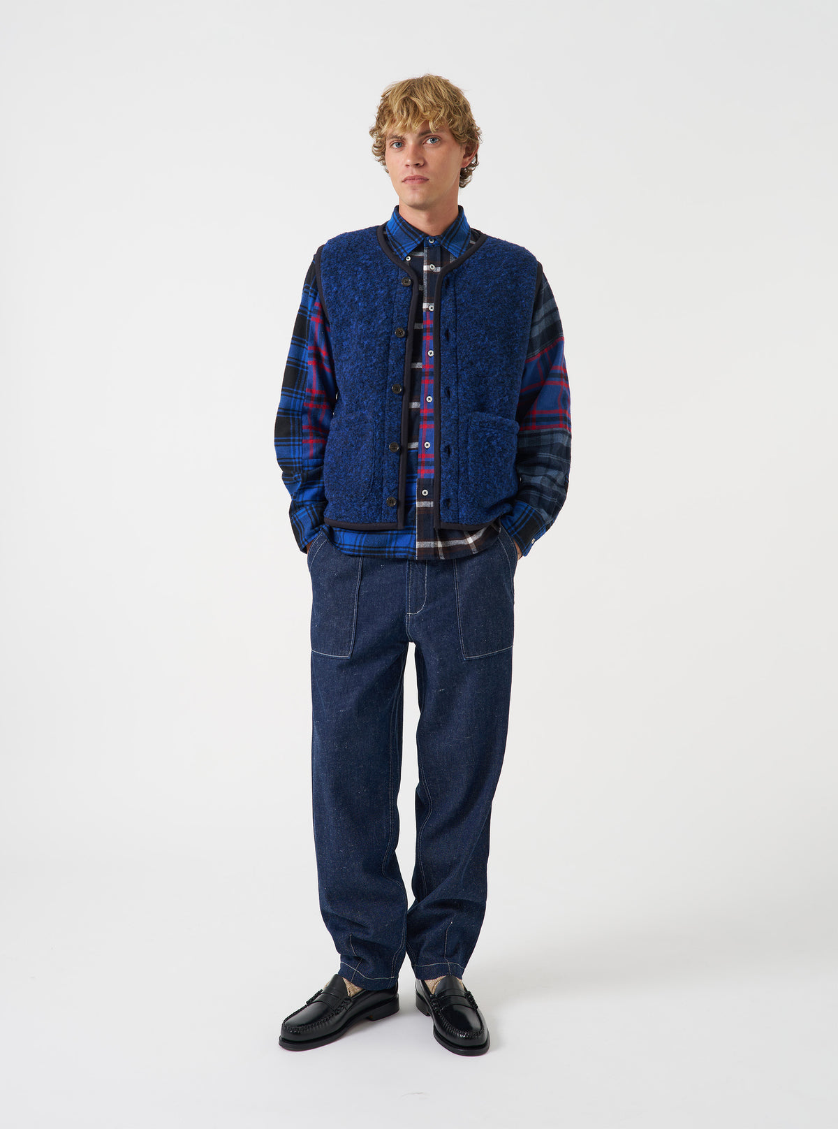 Blue Bouclet Fleece Lancaster Gilet