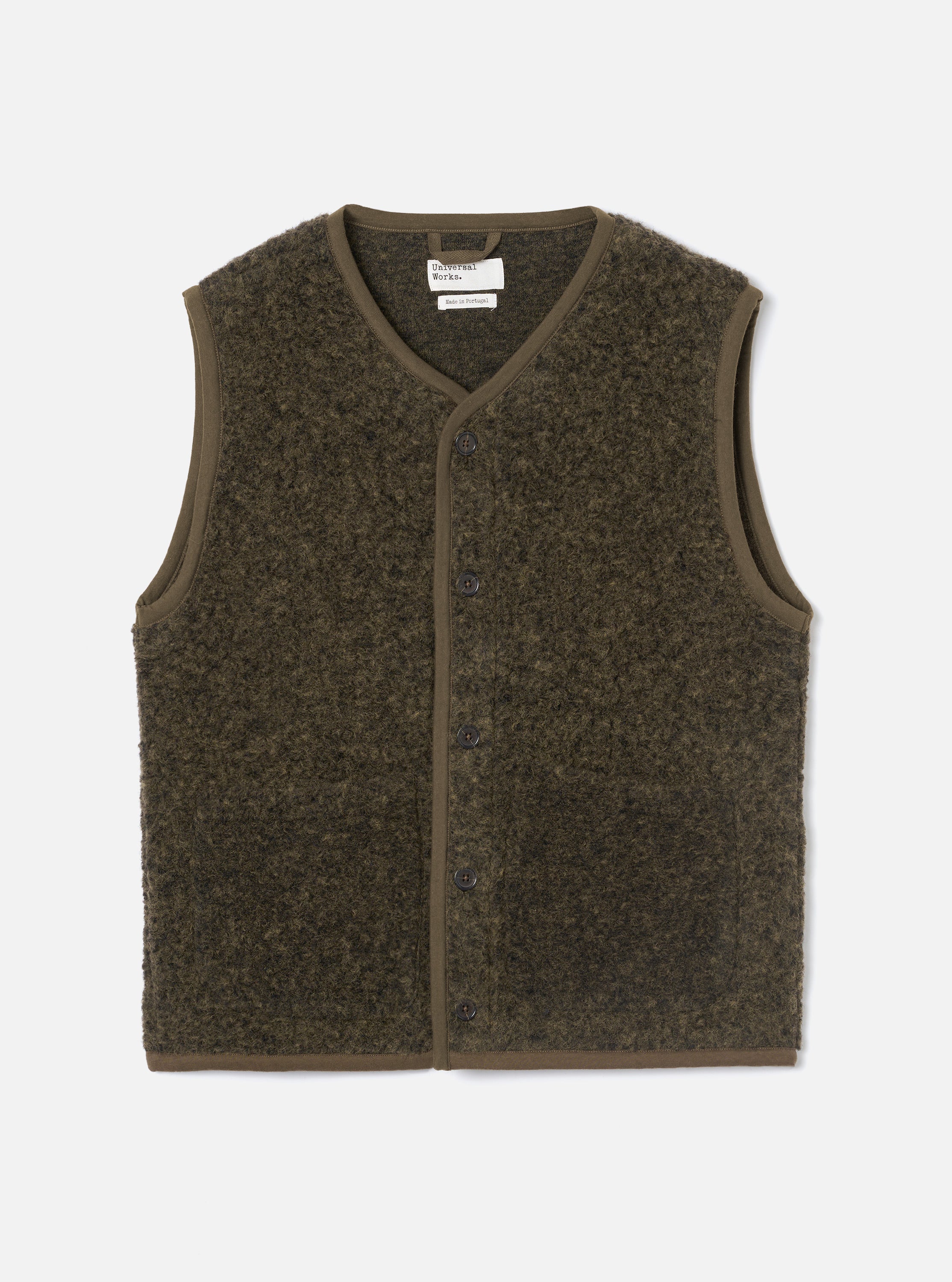 Men's Brown Bouclet Fleece Lancaster Gilet – Universal Works