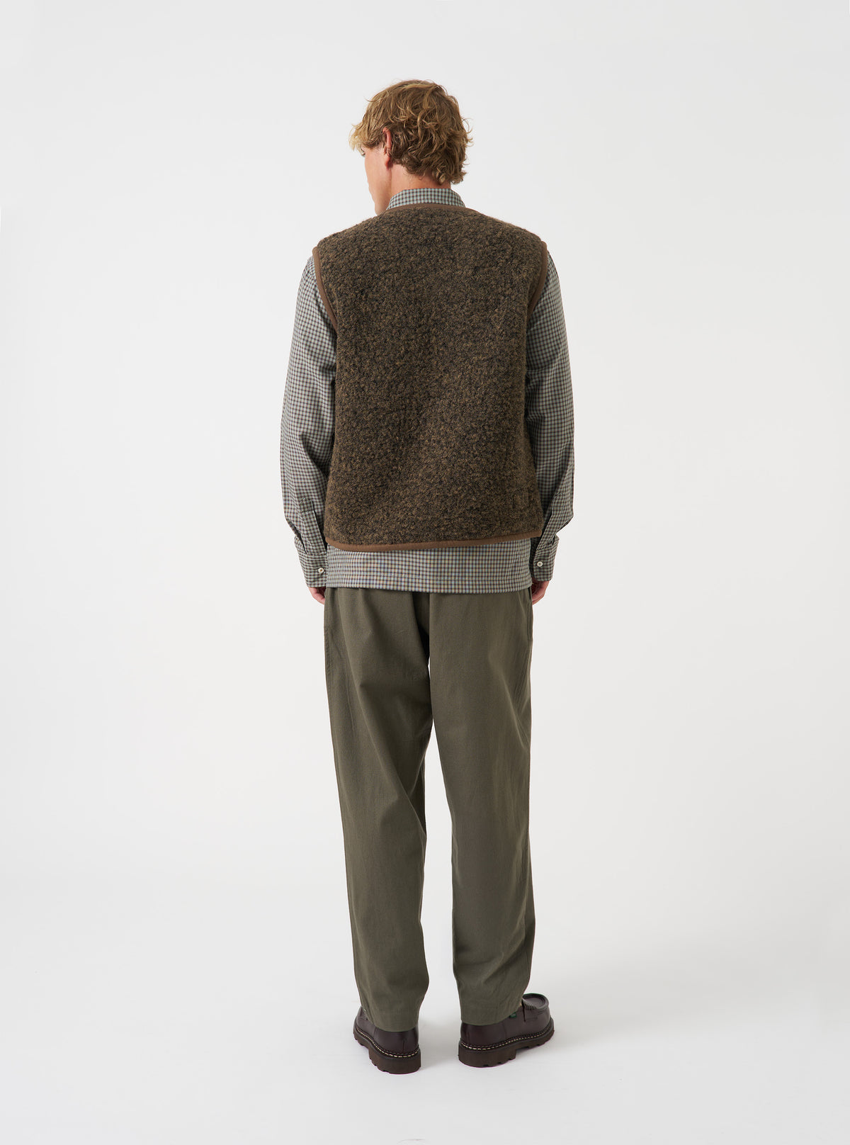 Brown Bouclet Fleece Lancaster Gilet