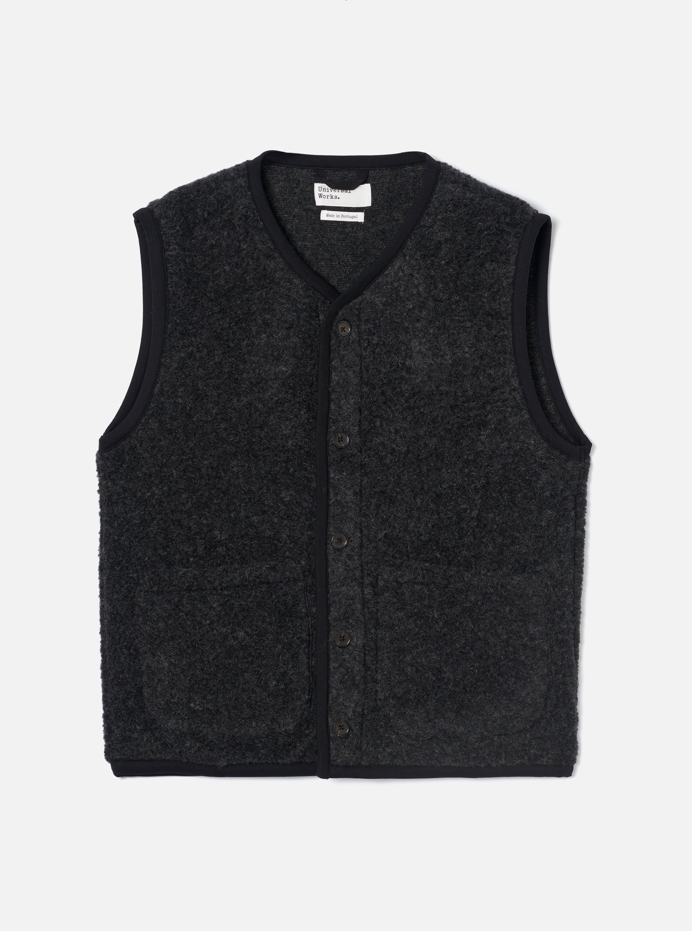 Men's Charcoal Bouclet Fleece Lancaster Gilet – Universal Works