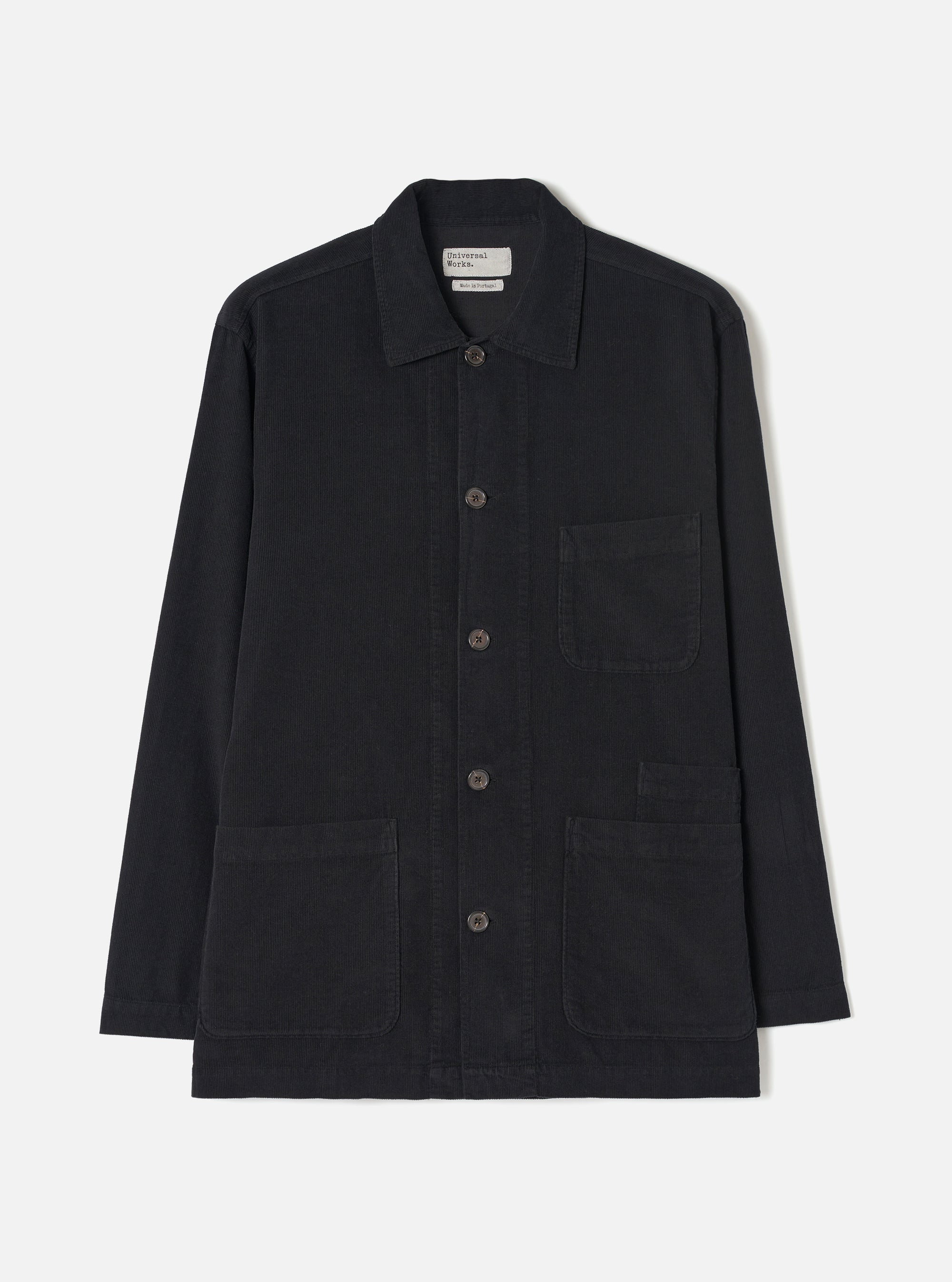 Black Fine Cord Bakers Overshirt