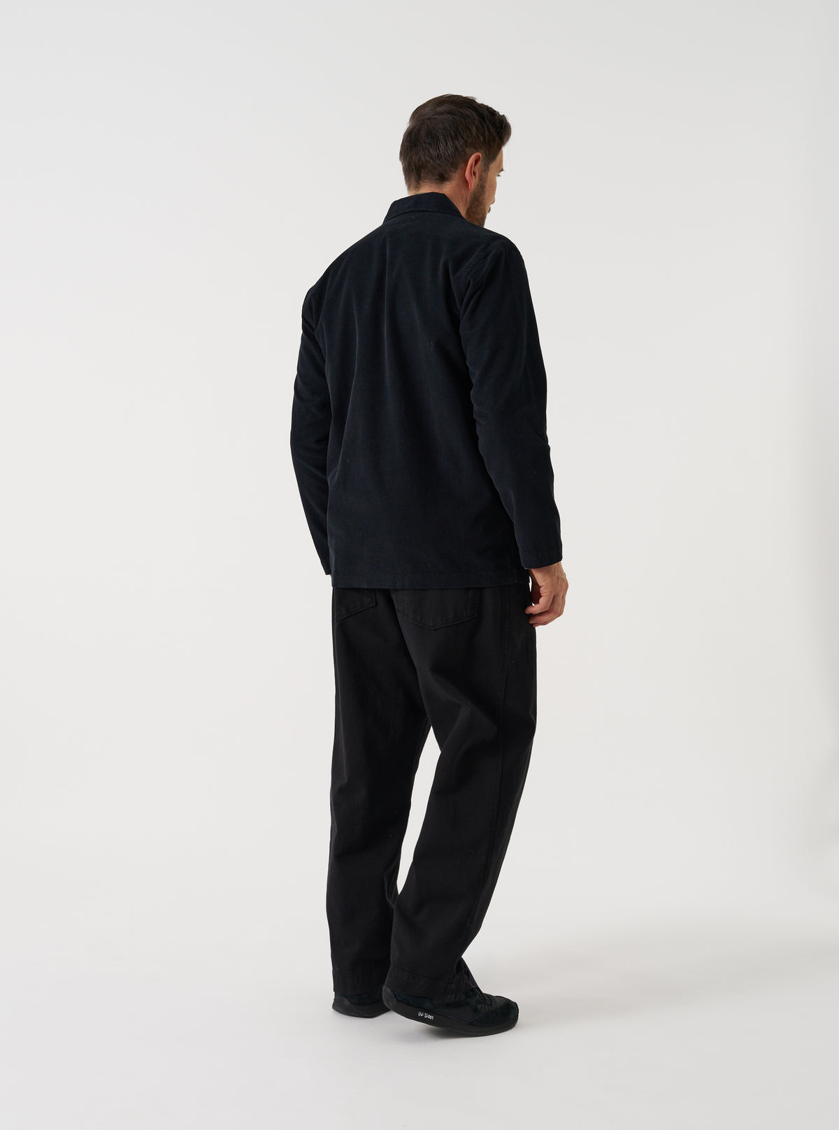 Black Fine Cord Bakers Overshirt