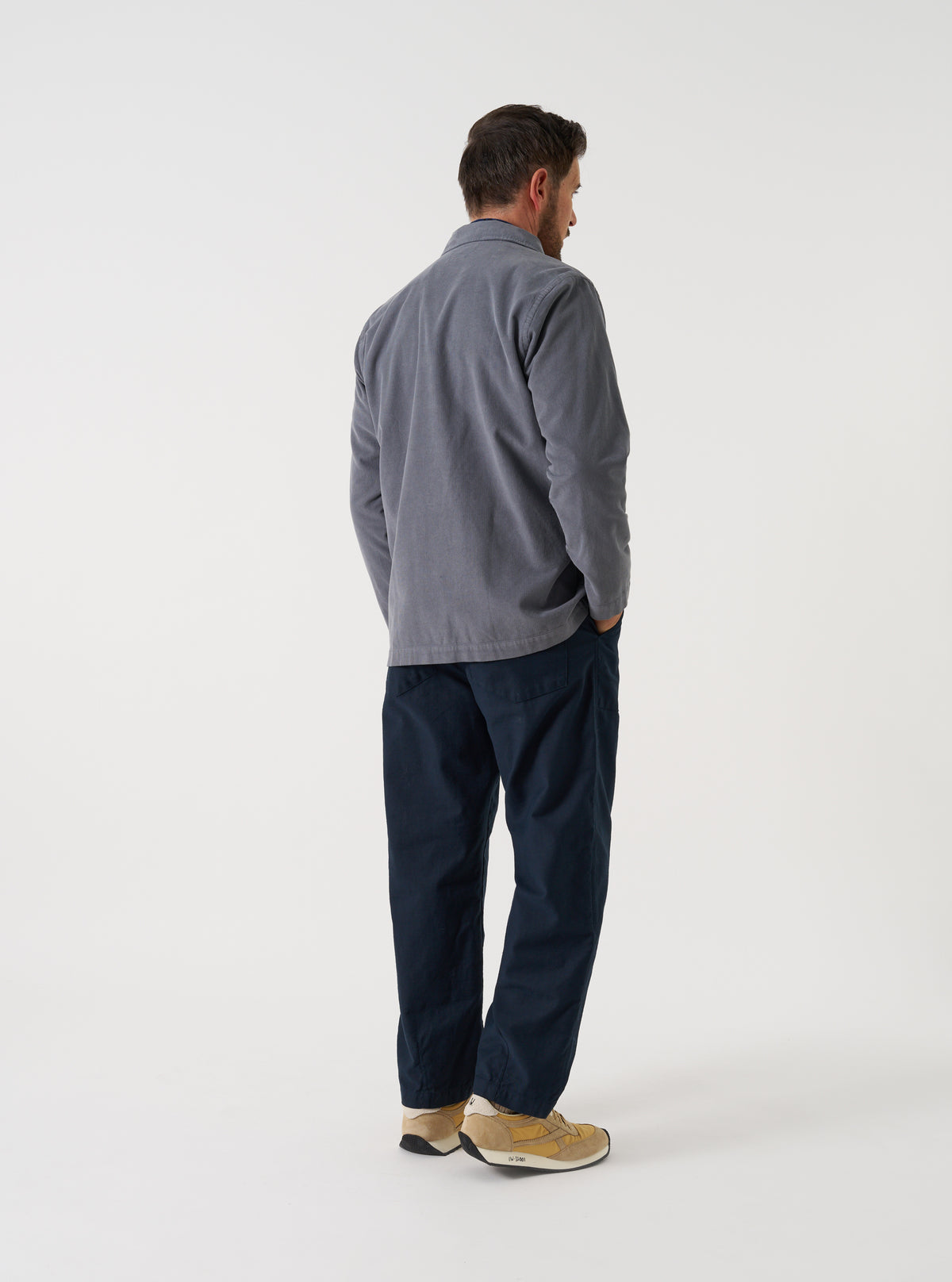 Grey Fine Cord Bakers Overshirt