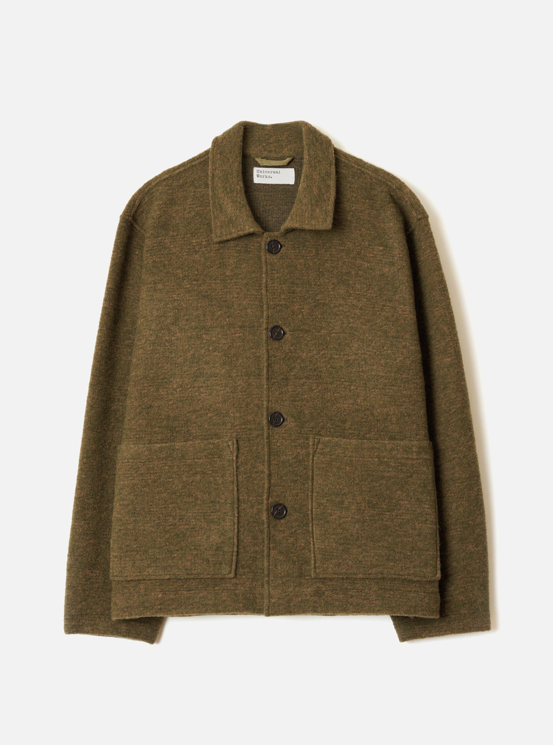 Men's Olive Wool Mix Knit Rams Jacket – Universal Works