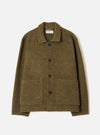 Olive Wool Mix Knit Rams Jacket