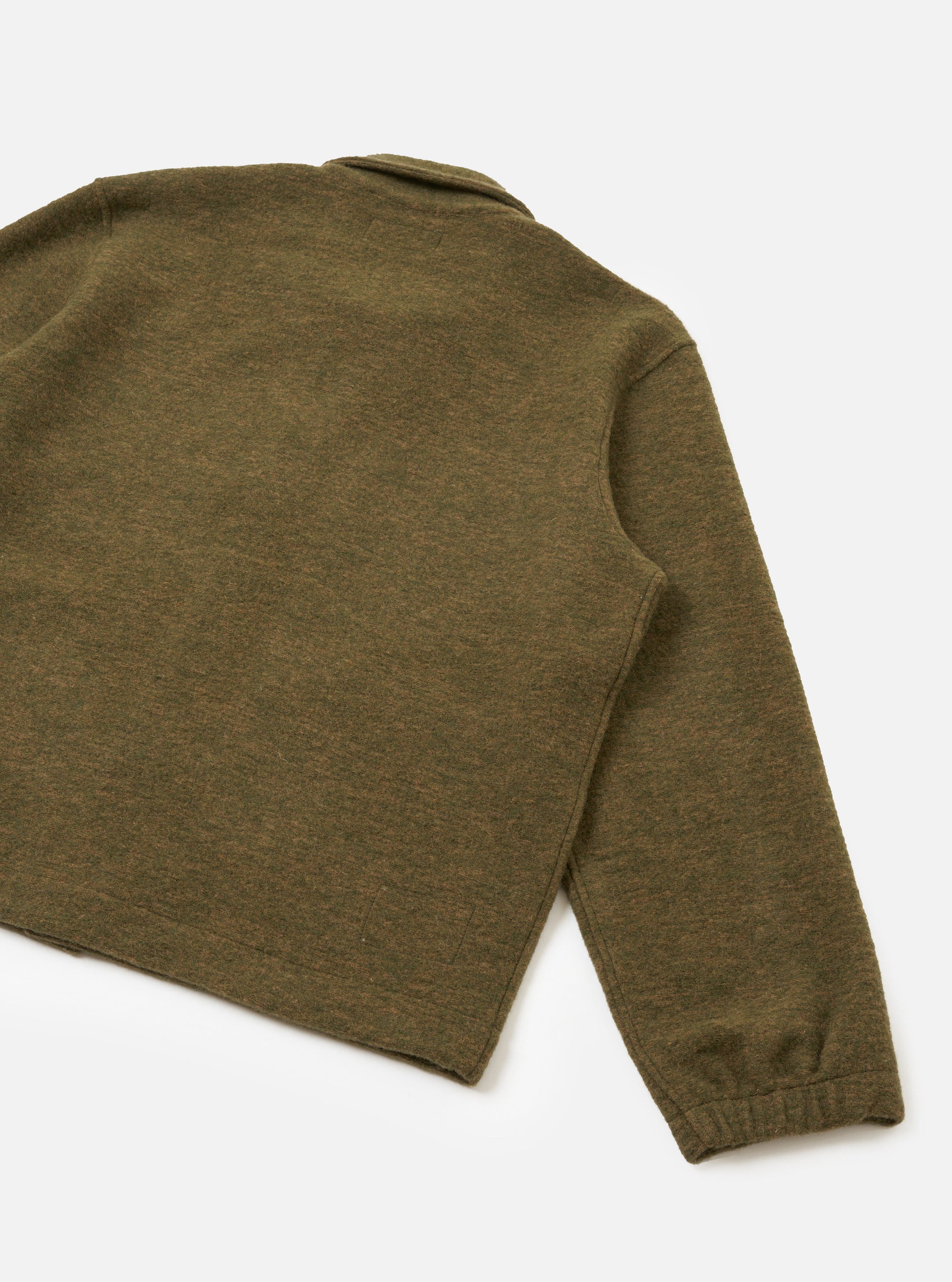 Olive Wool Mix Knit Rams Jacket