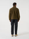 Olive Wool Mix Knit Rams Jacket