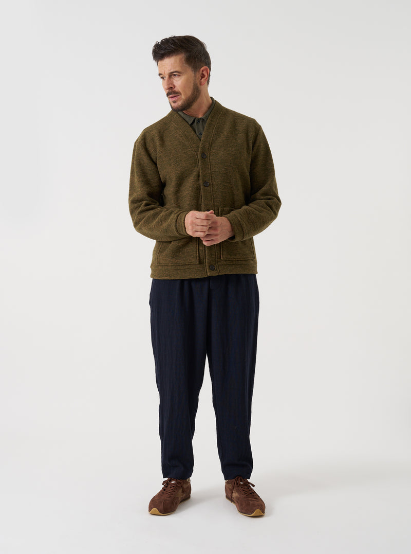 Olive Wool Mix Knit Advance Cardigan