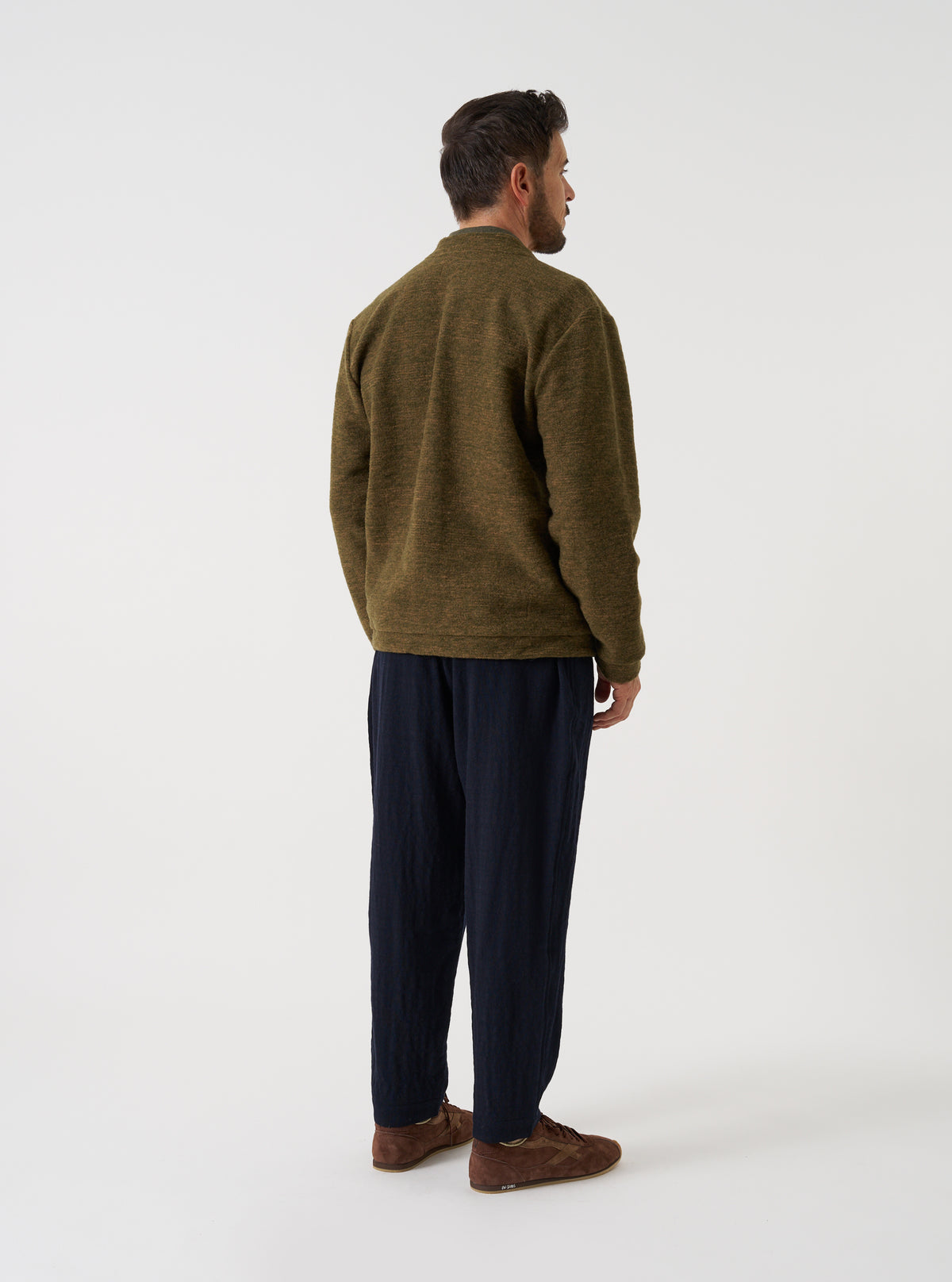 Olive Wool Mix Knit Advance Cardigan