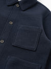 Navy Techno Melton Plain Tag Jacket