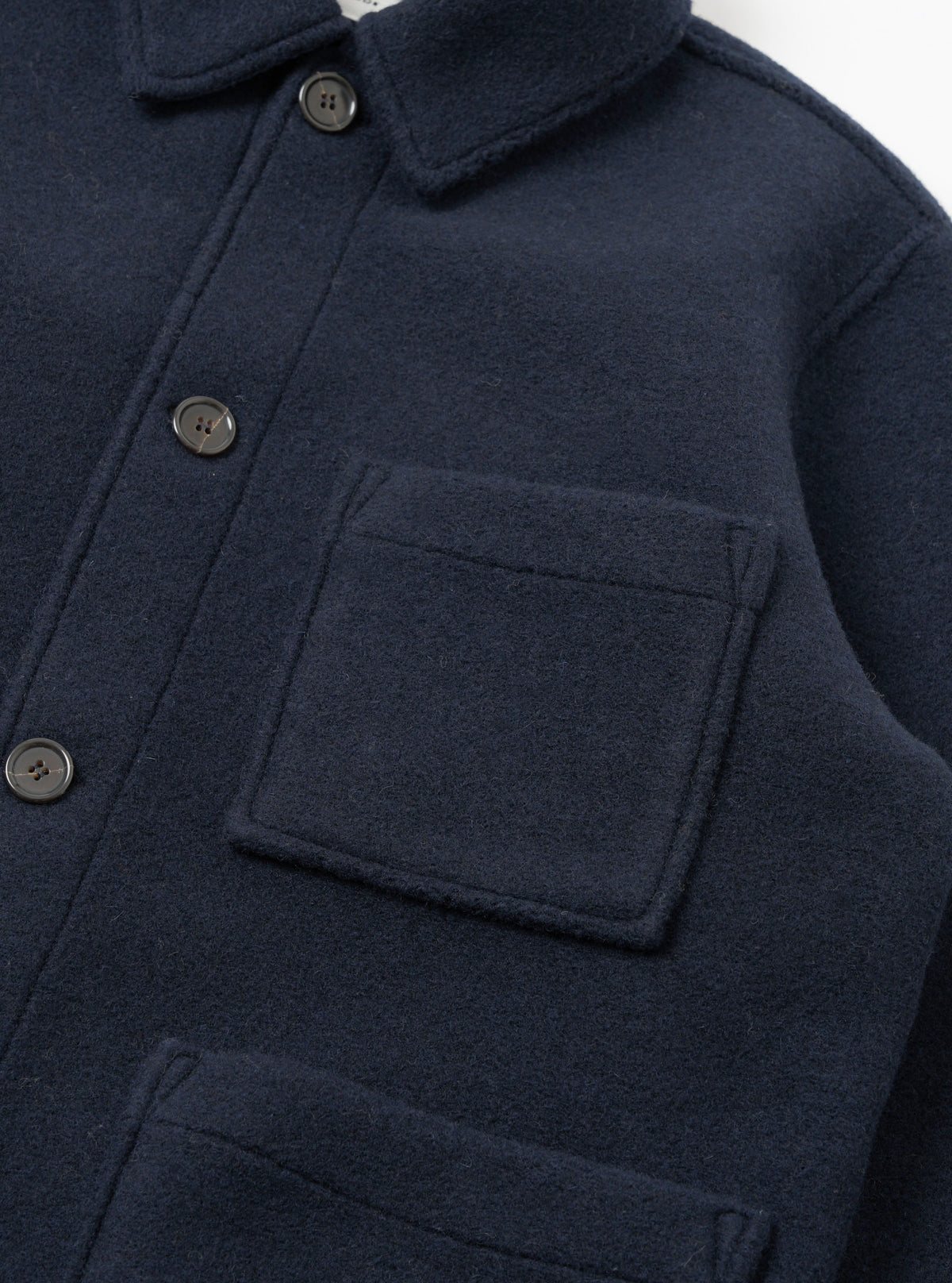Navy Techno Melton Plain Tag Jacket