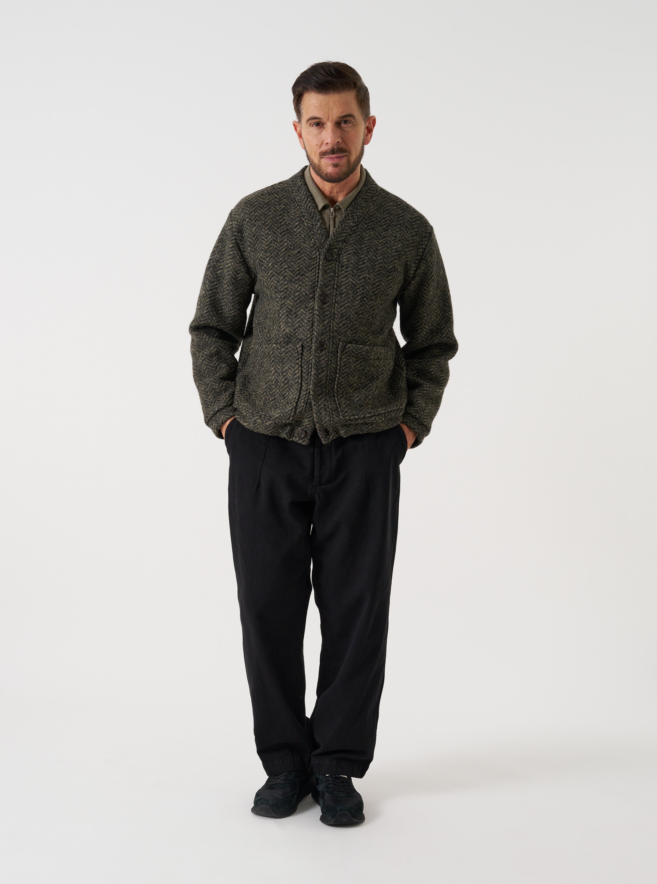 Men's Olive Raven Fleece Advance Cardigan – Universal Works
