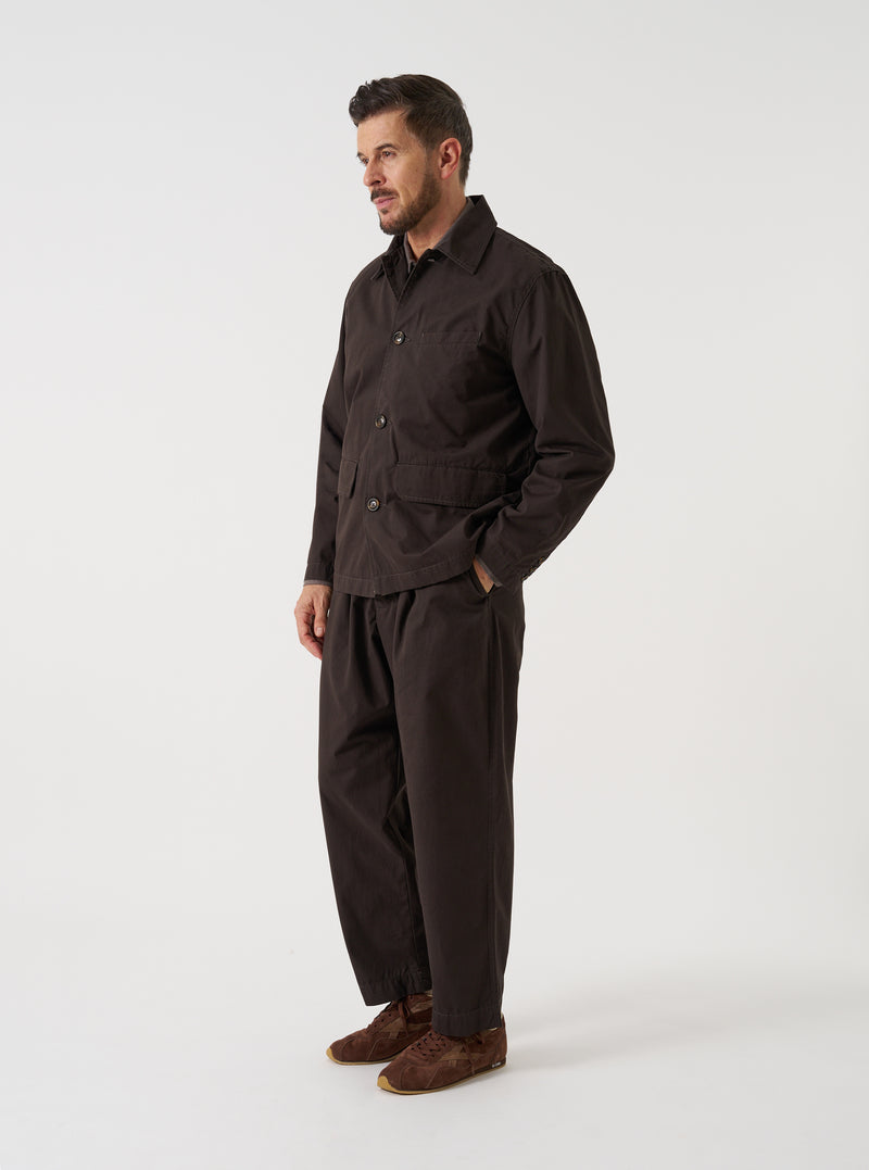 Brown Micro Canvas Warmus Jacket