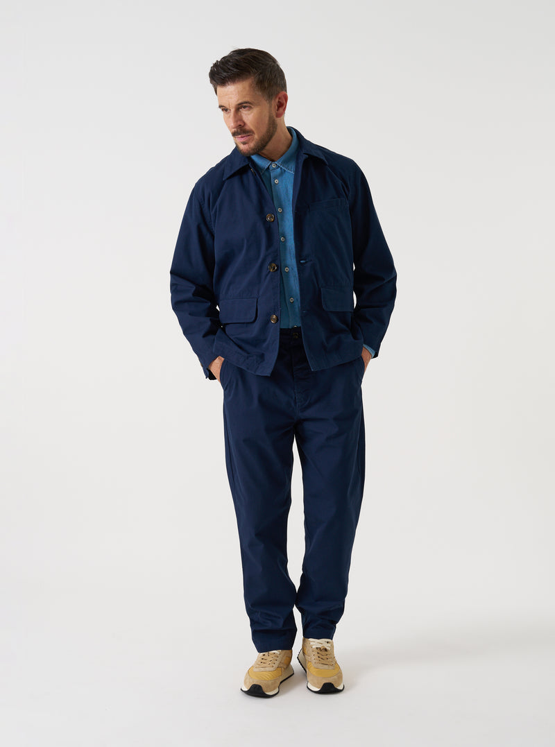 Navy Micro Canvas Warmus Jacket