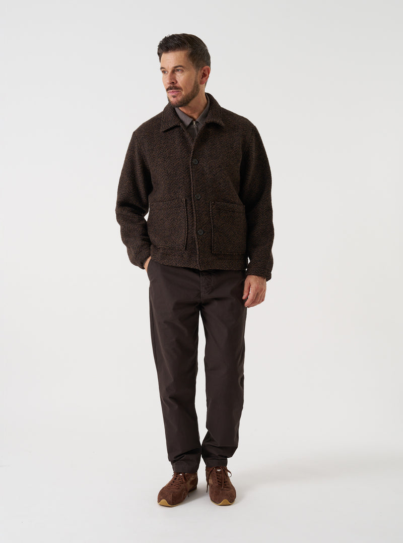 Brown Micro Canvas Military Chino