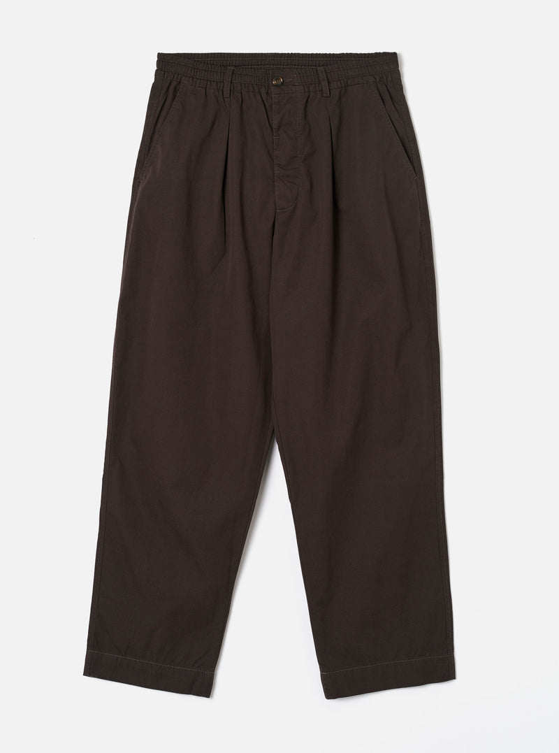 Brown Micro Canvas Oxford Pant