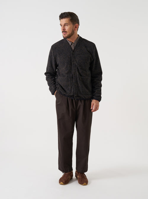 Brown Micro Canvas Oxford Pant