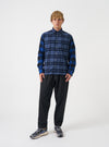 Navy/Blue Brush Panel Check 1 Lazy Day Shirt