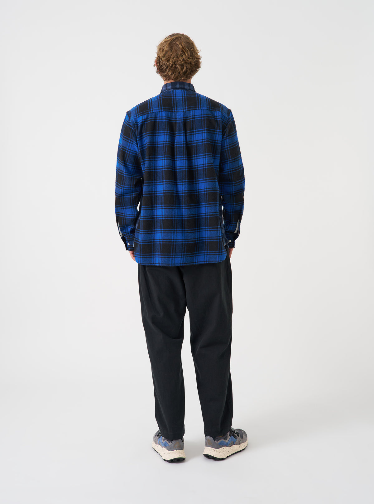 Navy/Blue Brush Panel Check 1 Lazy Day Shirt