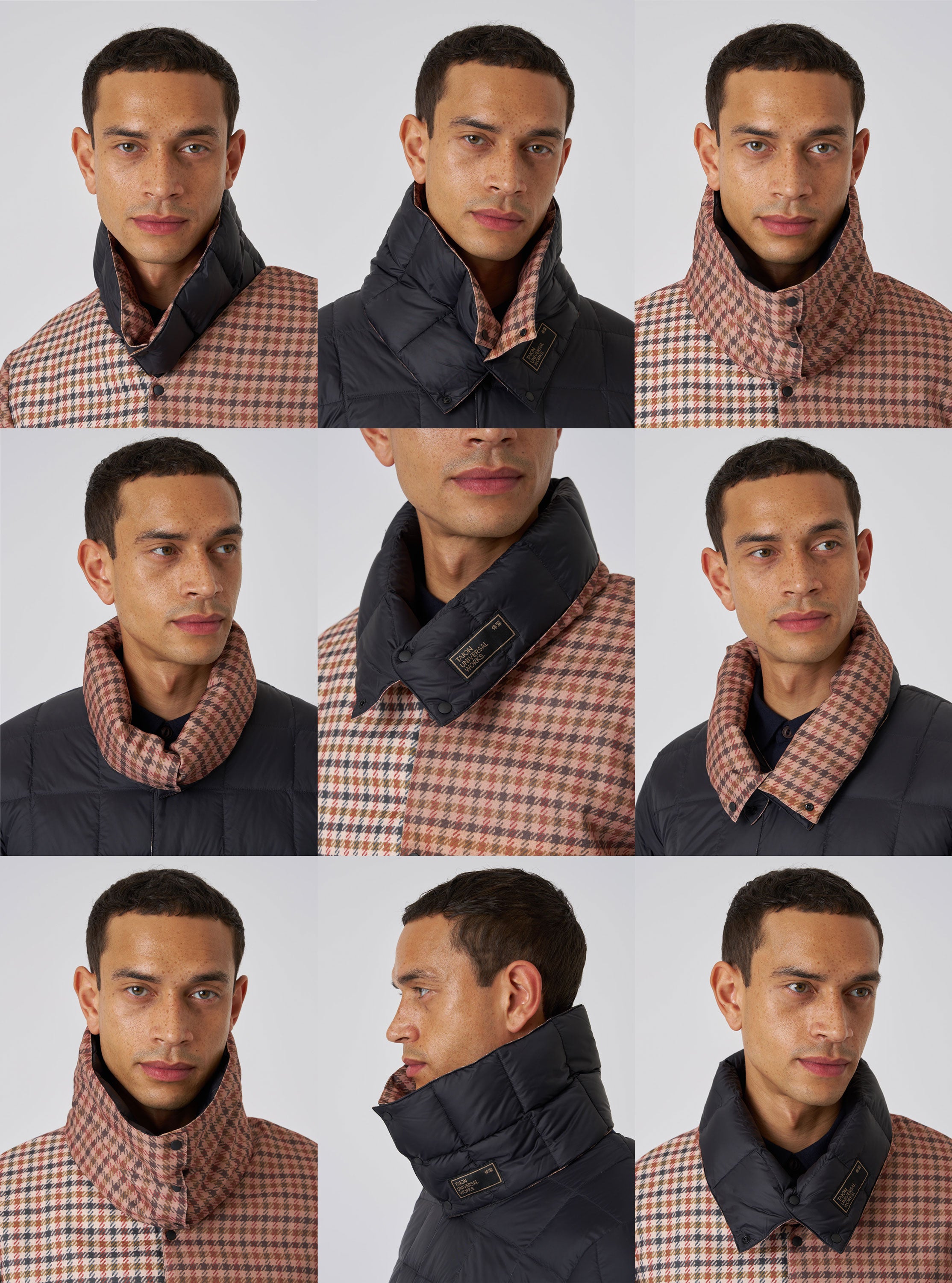 TAION x Universal Works Reversible Black Military Line Neck Warmer