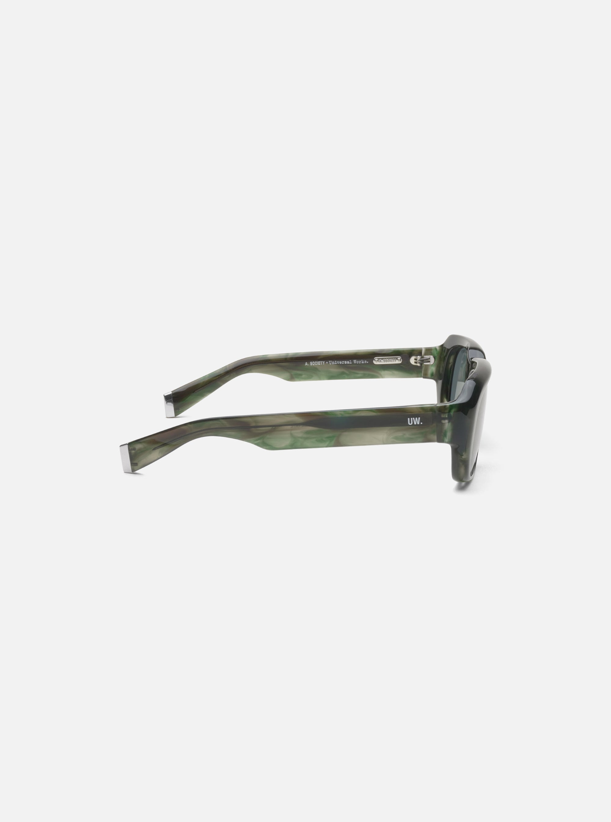 A. SOCIETY x Universal Works Green Aberdeen Sunglasses