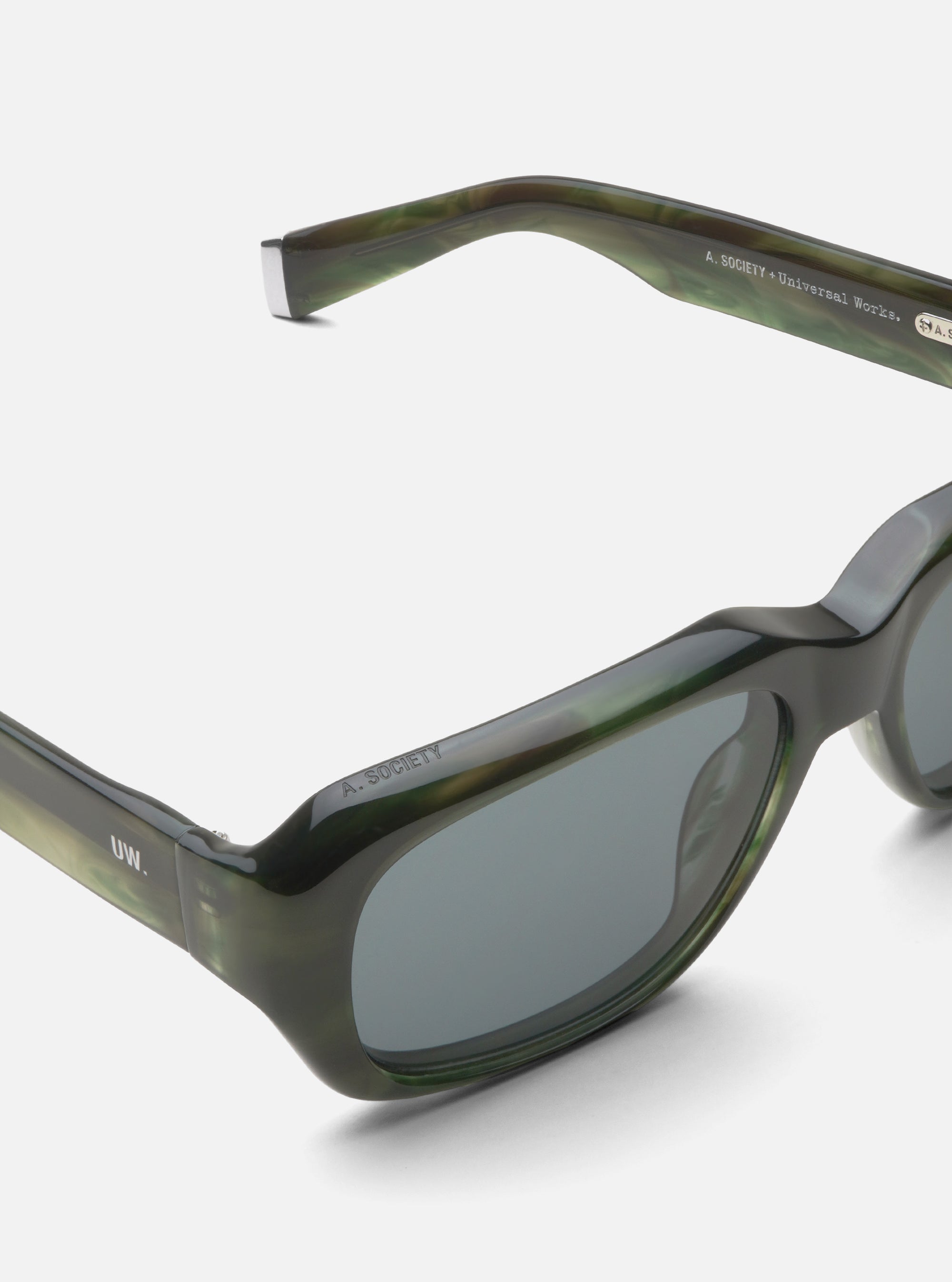 A. SOCIETY x Universal Works Green Aberdeen Sunglasses