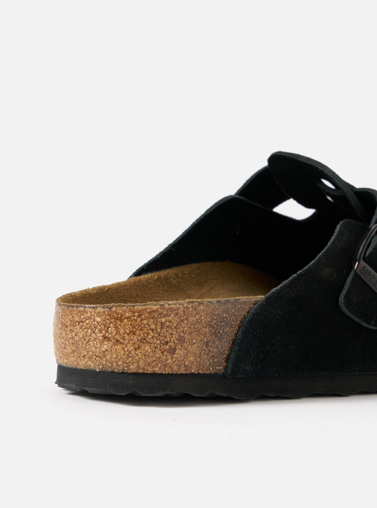 Black Suede Leather Birkenstock Boston