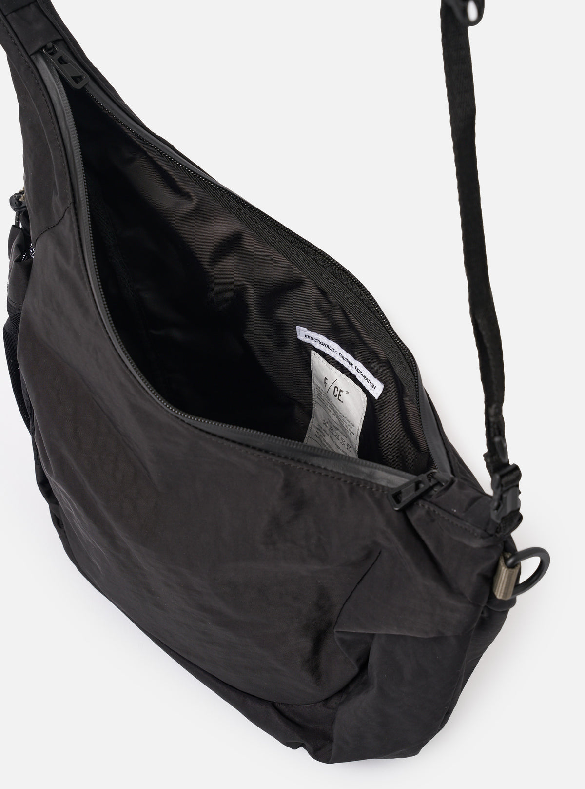 F/CE.® Black Textured Twill Horn Mini Shoulder Bag