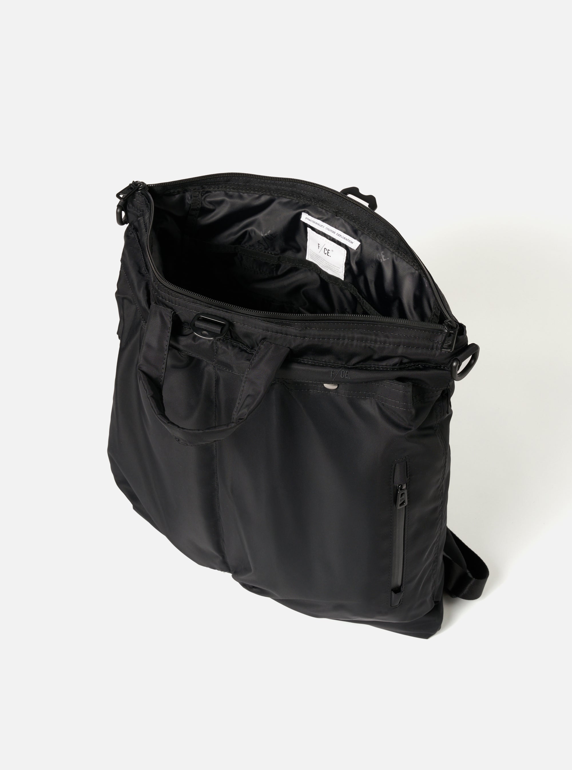 Black Recycled Twill F/CE.® 3-Way Helmet Bag