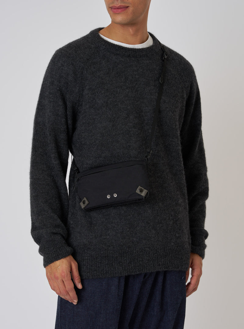 F/CE.® Black Nylon Textured Twill Drawstring Sacoche