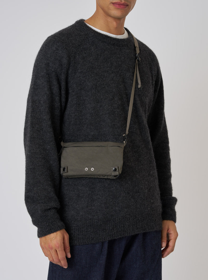 F/CE.® Charcoal Nylon Textured Twill Drawstring Sacoche