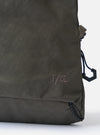 Close-up of the F/CE.® Charcoal Nylon Textured Twill Drawstring Sacoche on a white background. The charcoal nylon material has a subtle twill texture.